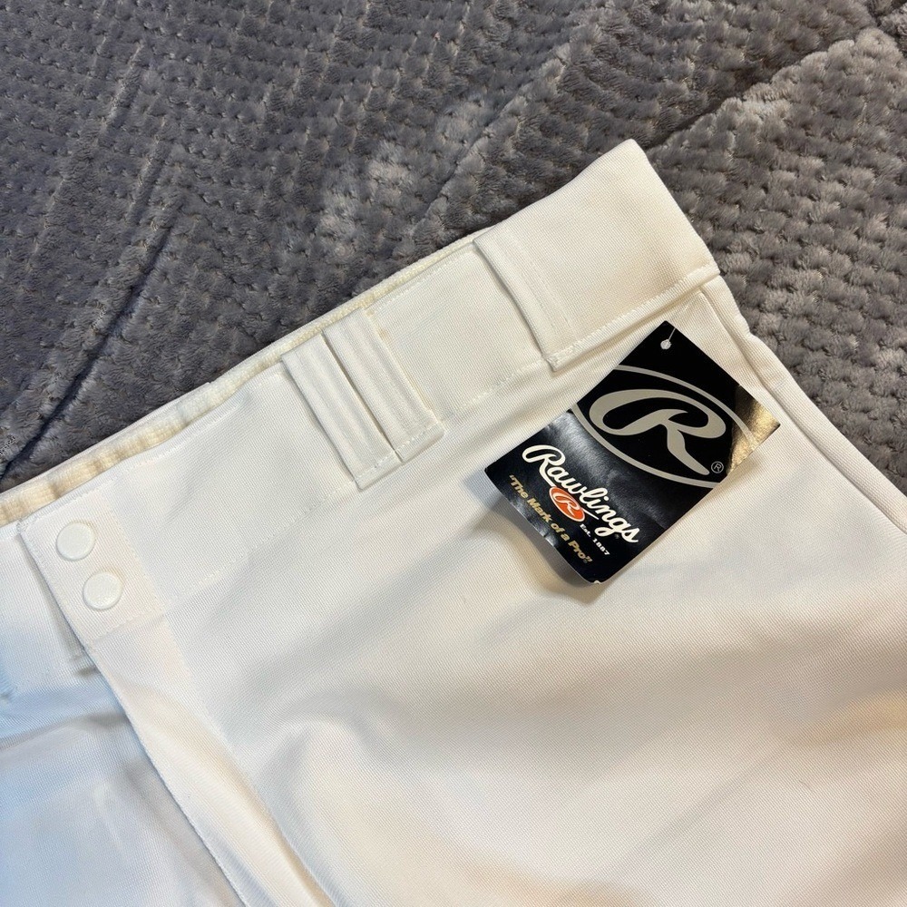 Rawlings Mens White‎ Baseball Pants RBBP350 Elastic Hem XXLarge NWT